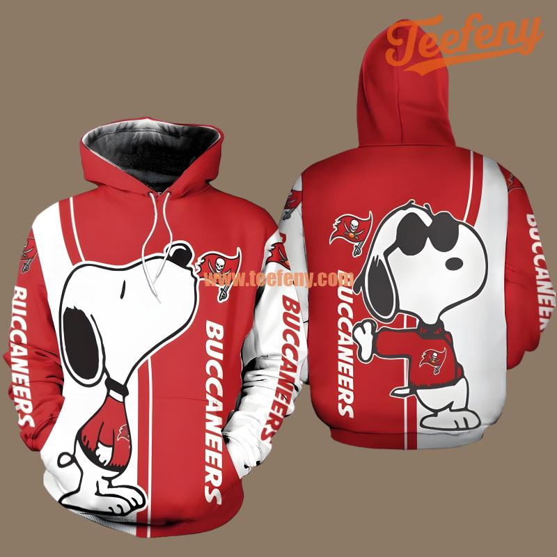 Tampa Bay Buccaneers Snoopy Christmas Red White Horror 3D Hoodie
