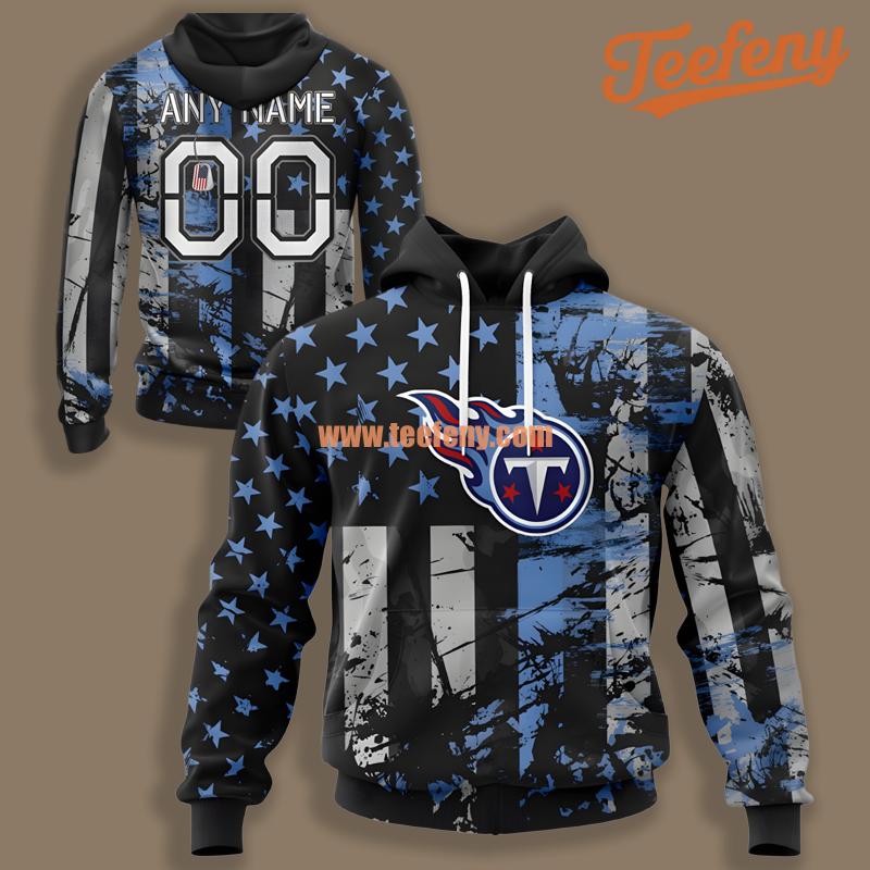 Tennessee Titans Combie America Flag Blue 3D Graphic Hoodie