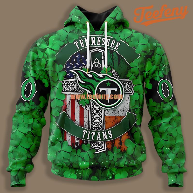 Tennessee Titans Happy St Patrick Day Green Pullover 3D Hoodie
