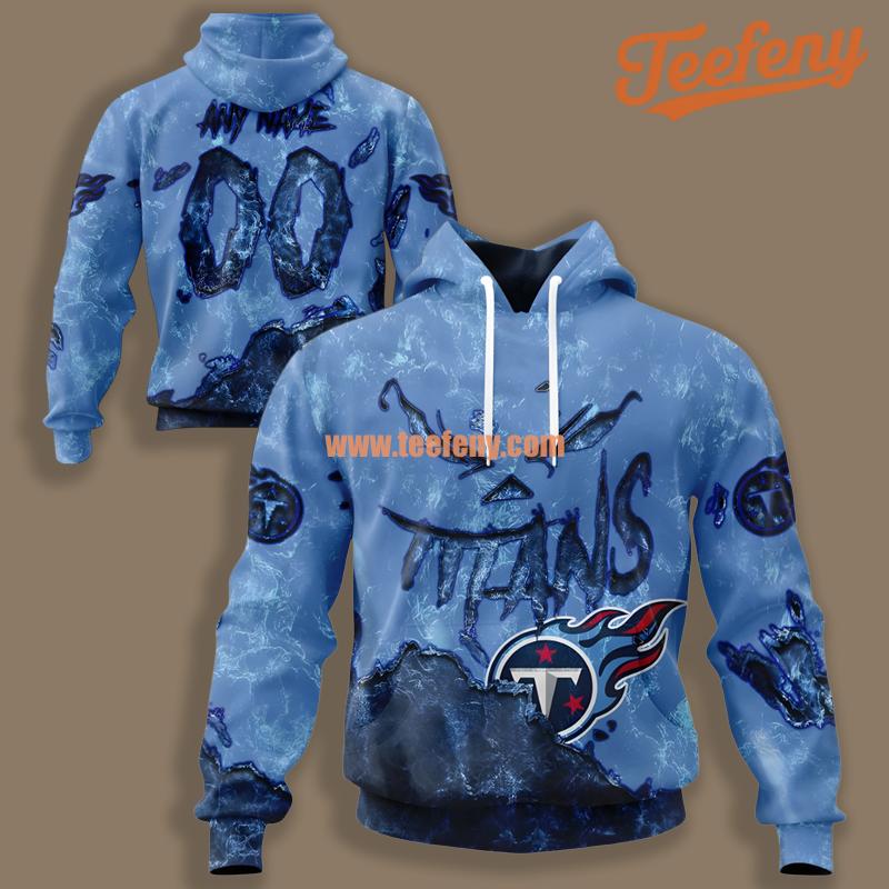 Tennessee Titans Logo Blue 3D Cool Hoodie