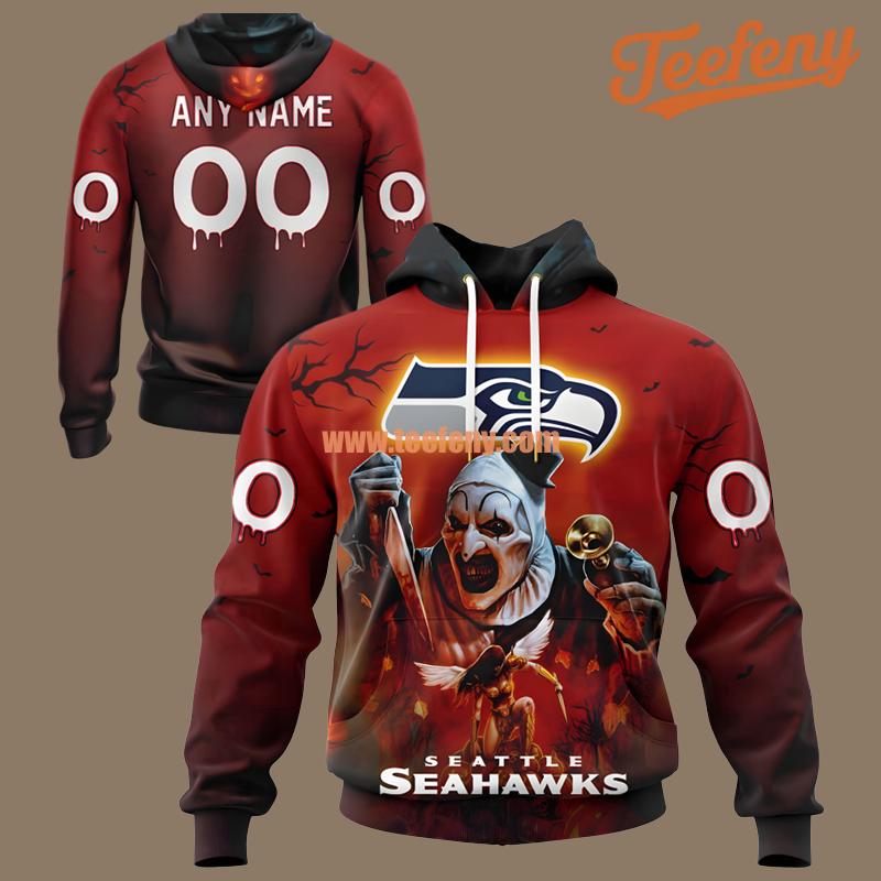 Terrifier Ghoulish Halloween Seattle Seahawks Personalized Red 3D Hoodie Jacket