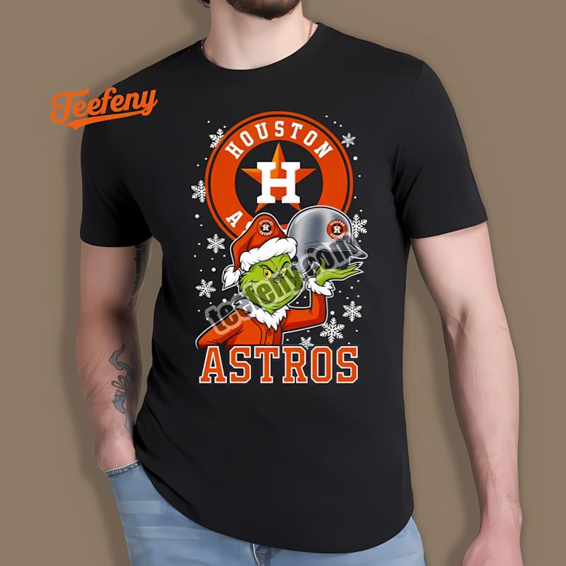 The Grinch Holding Houston Astros Helmet Shirt Game Day