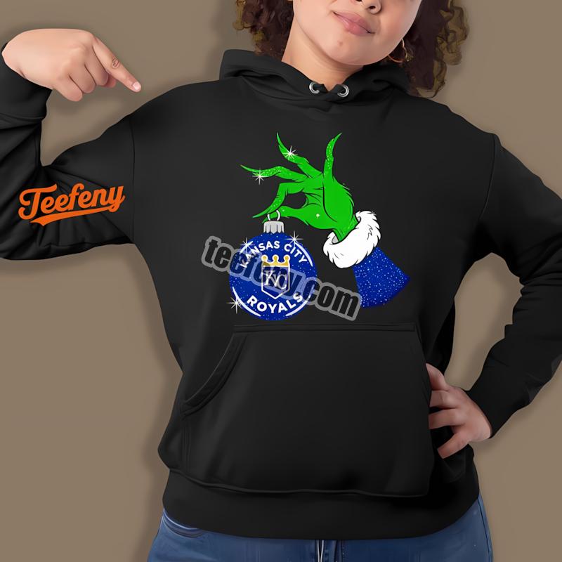 The Grinch Holding Kansas City Royals Ornament Hoodie For Xmas The Grinch Holding Kansas City Royals Ornament Hoodie For Xmas