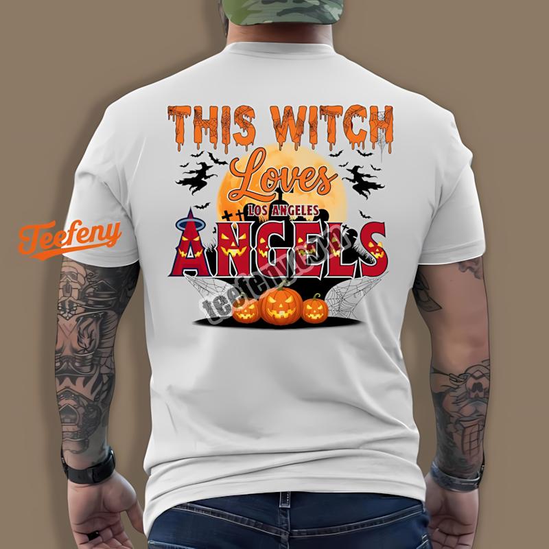 This Witch Loves Los Angeles Angels Halloween Shirt