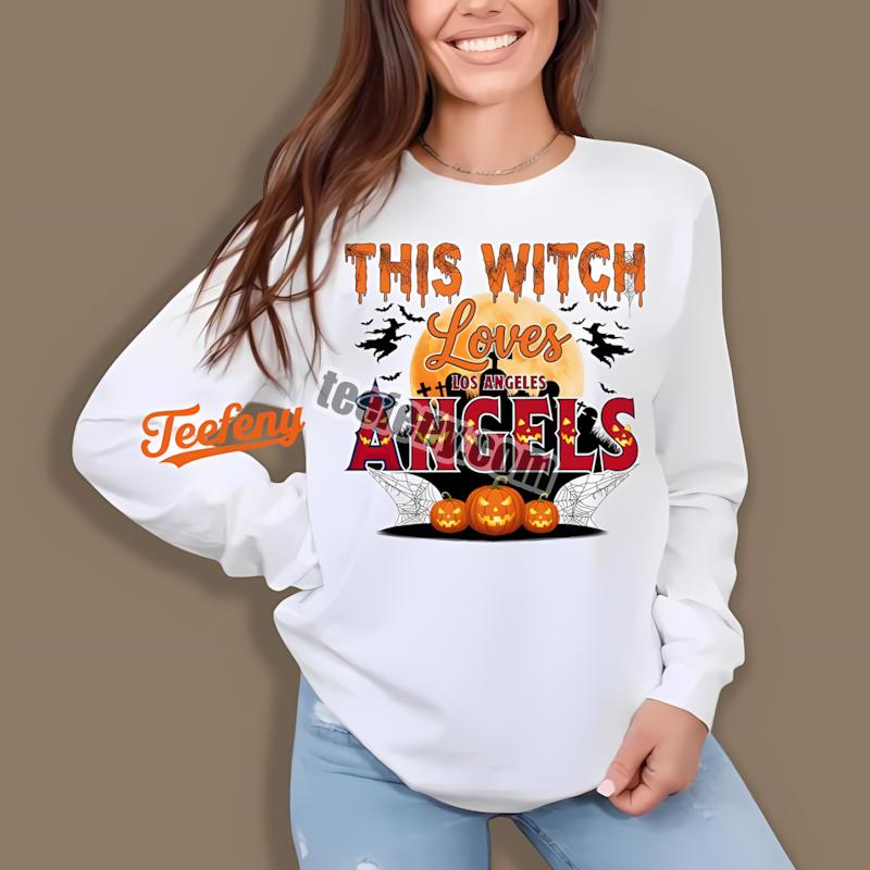 This Witch Loves Los Angeles Angels Halloween Long Sleeve This Witch Loves Los Angeles Angels Halloween Long Sleeve