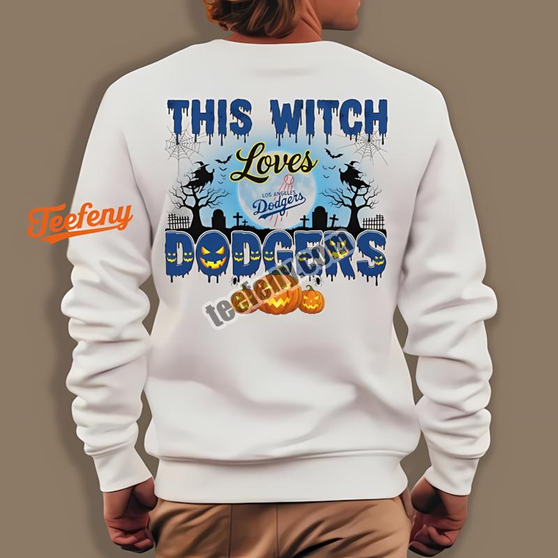 This Witch Loves Los Angeles Dodgers Halloween Long Sleeve This Witch Loves Los Angeles Dodgers Halloween Long Sleeve