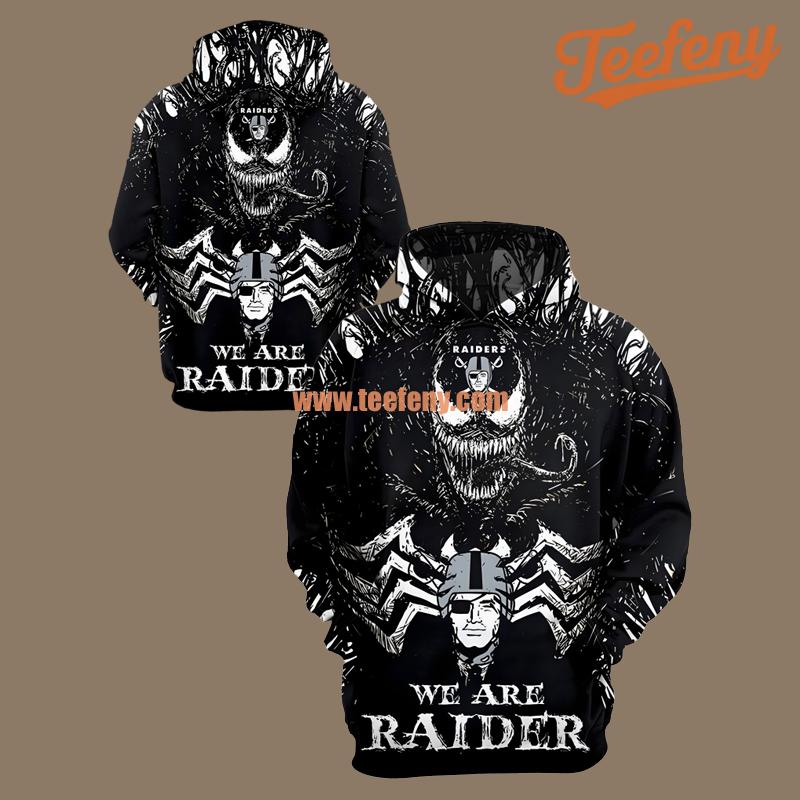 Venom Las Vegas Raiders Black 3D Boys Hoodie