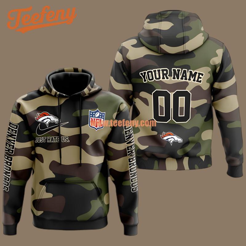 Veteran Denver Broncos Camo Olive Green 3D Fashion Hoodie