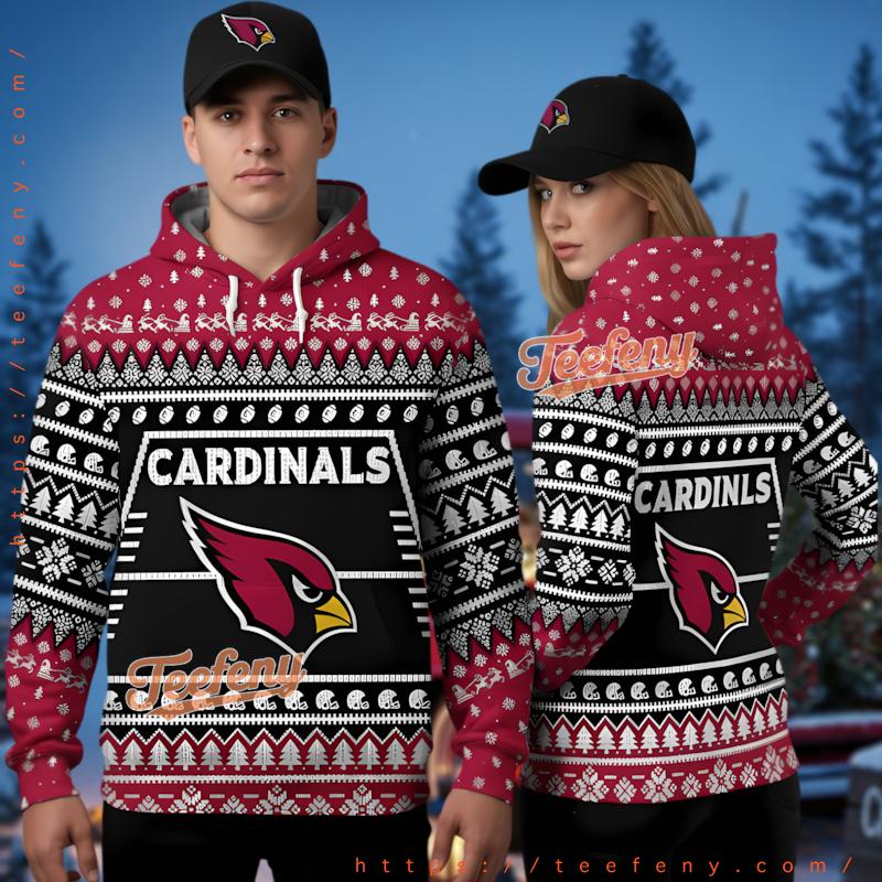 Arizona Cardinals 3D Hoodie Ugly Christmas Graphic Design