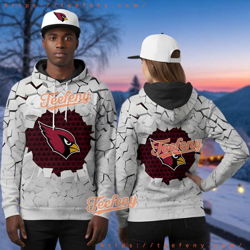 Arizona Cardinals 3D Hoodie White Functional Art