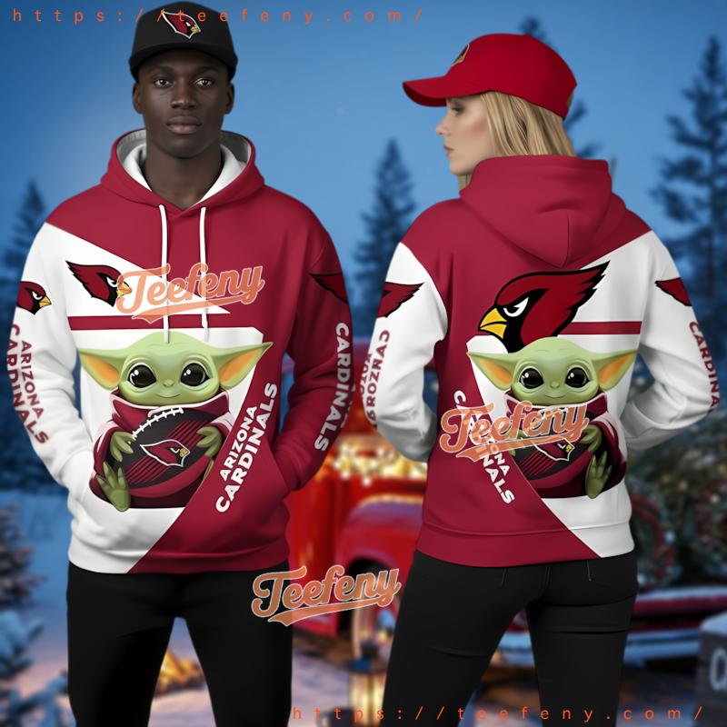 Arizona Cardinals Baby Yoda Star Wars 3D Hoodie Pullover