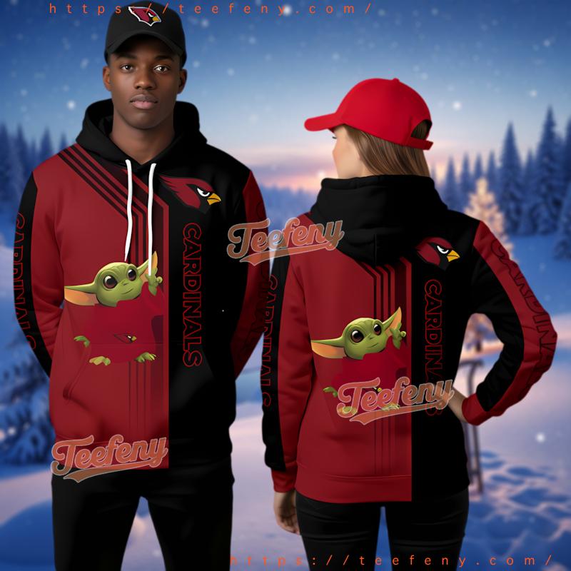 Arizona Cardinals Baby Yoda 3D Zip Hoodie Ugly Christmas Arizona Cardinals Baby Yoda 3D Zip Hoodie Ugly Christmas