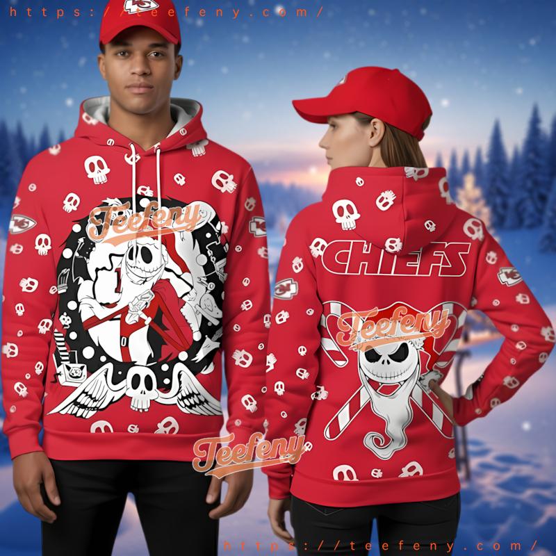 Arizona Cardinals Jack Skellington Christmas 3D Hoodie Design