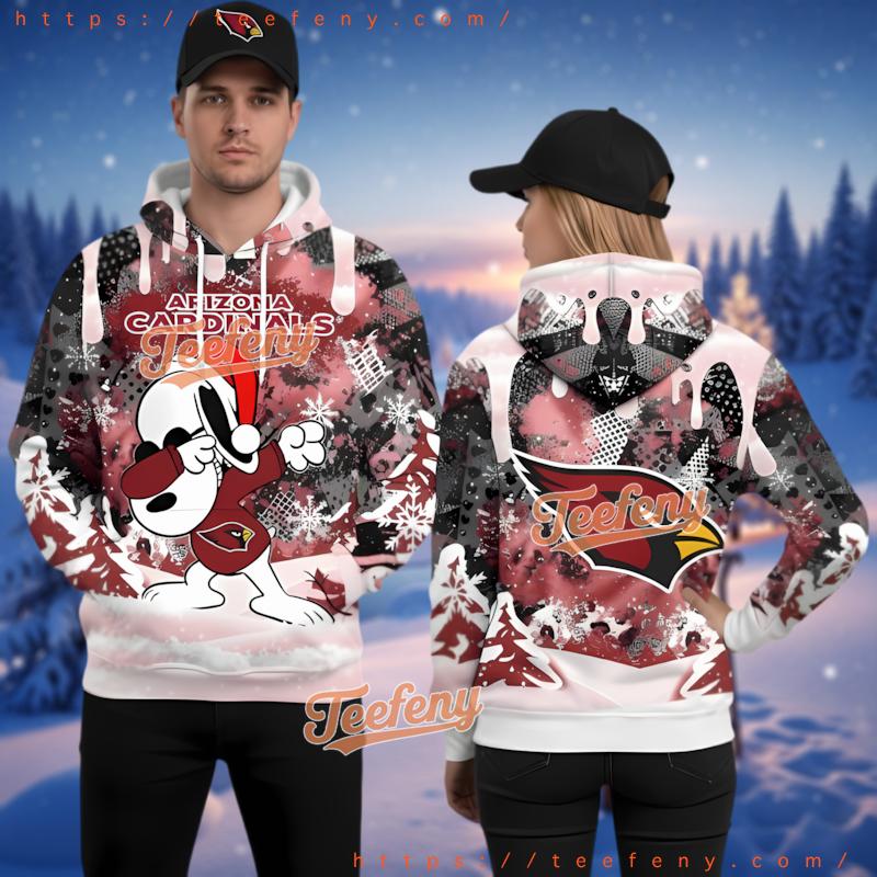 Arizona Cardinals Snoopy Peanuts Christmas 3D Hoodie Graphic