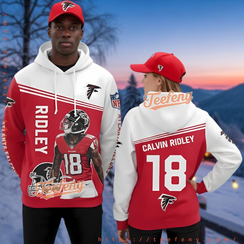 Atlanta Falcons Calvin Ridley Player 3D Hoodie Red Zipper