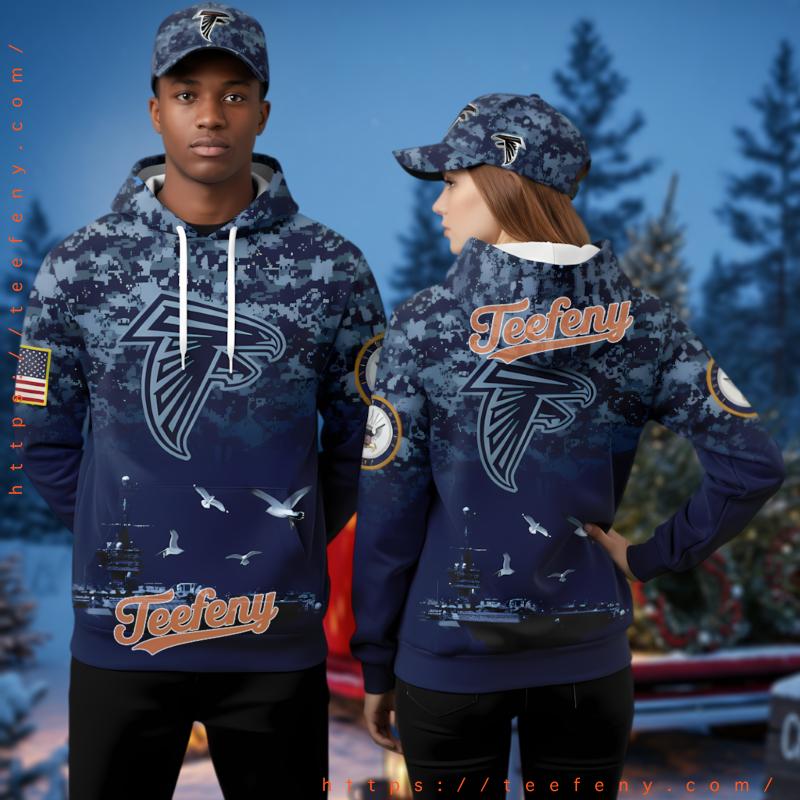 Atlanta Falcons Camo 3D Hoodie Print Navy
