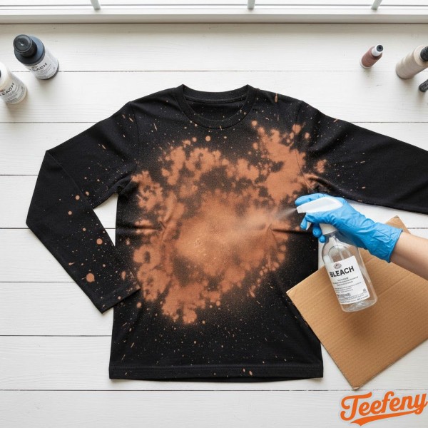 Bleach Distressing Technique On Black Steelers Shirt