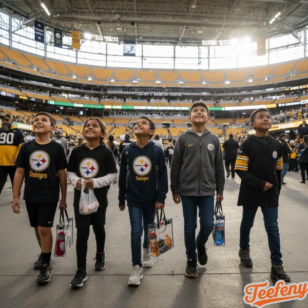 Children At NFL Stadium In Comfortable Steelers Gear