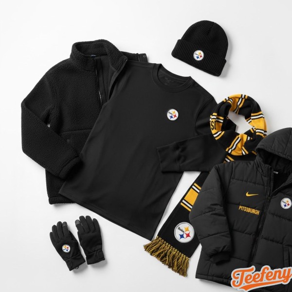 Complete Pittsburgh Steelers Winter Accessories Collection With Long Sleeve Shirt