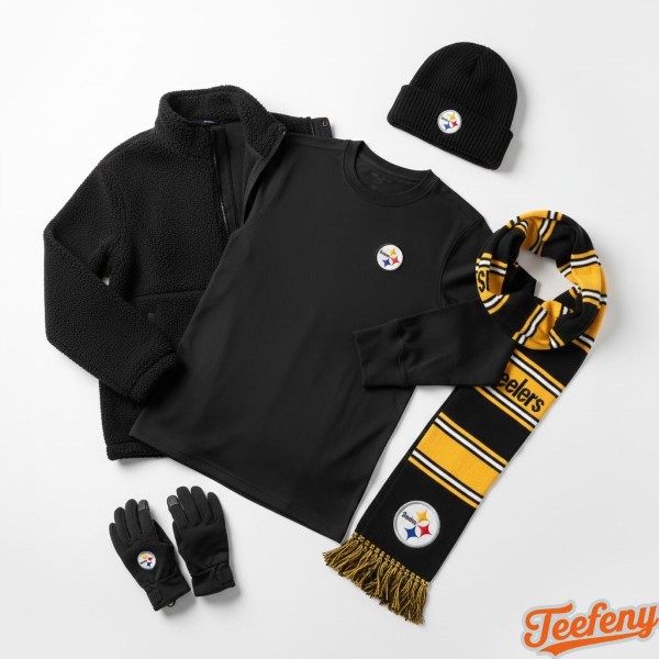 Complete Steelers Winter Game Day Wardrobe Layering System Flatlay