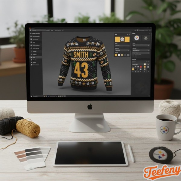 Custom Personalized Steelers Christmas Sweater Design