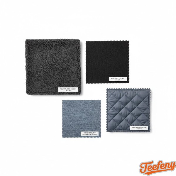 Different Fabric Types For Winter Sports Apparel Comparison Display