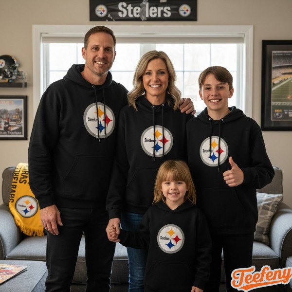 Family Wearing Matching Steelers Hoodies