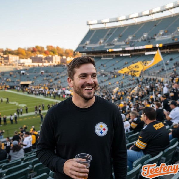 Fan Wearing Steelers Long Sleeve At Early Season Game