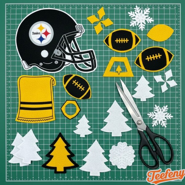 Felt Applique Christmas Decorations For Steelers Sweater