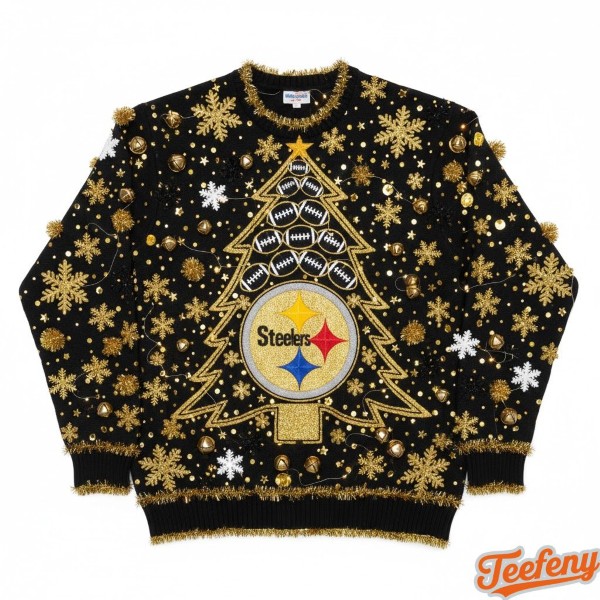 Finished Pittsburgh Steelers Ugly Christmas Sweater Front View