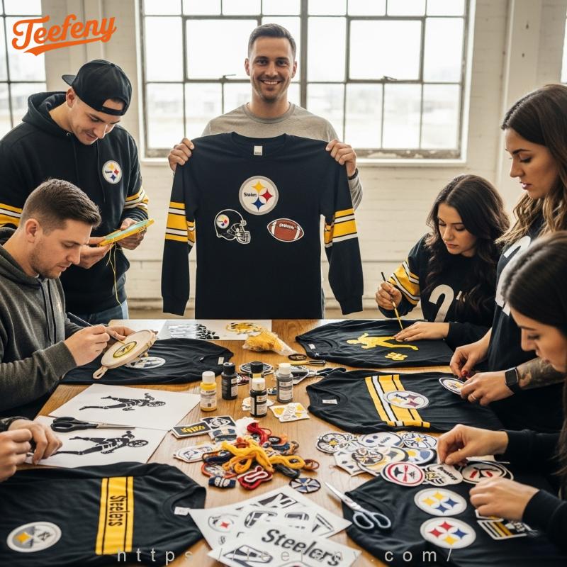 From Basic to Bold Teefeny Explains DIY Techniques for Steelers Long Sleeve Shirts