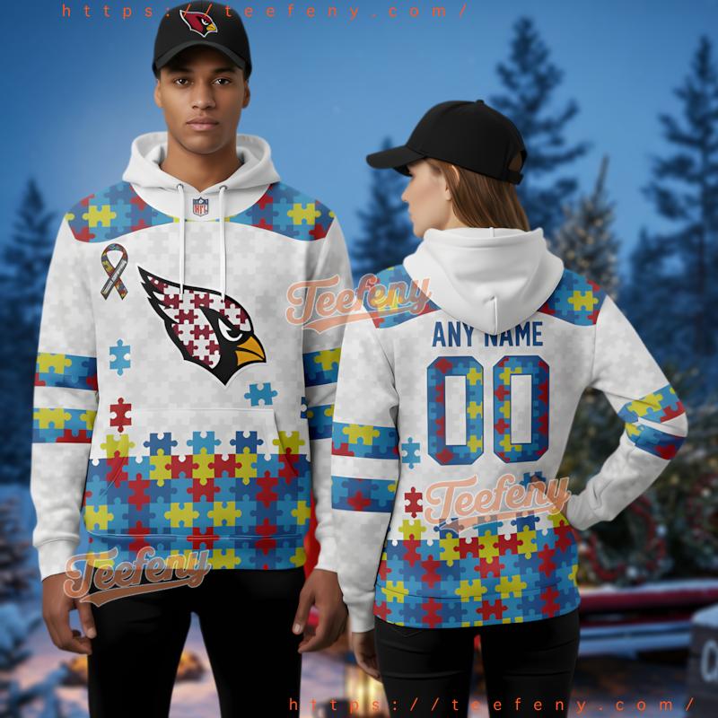 Personalized Arizona Cardinals Autism Awareness 3D Hoodie For Parents