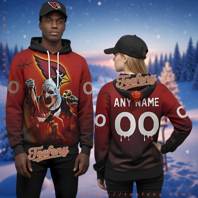 Personalized Arizona Cardinals Halloween Terrifier 3D Hoodie Design