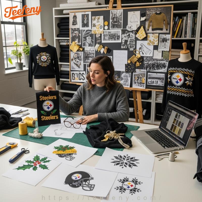 Pittsburgh Steelers Christmas Sweater Teefeny Design Tips Pittsburgh Steelers Christmas Sweater Teefeny Design Tips