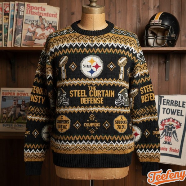 Retro Vintage Steelers Dynasty Era Sweater Design