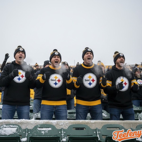 Steelers Fan In Sweater At Cold Weather Game