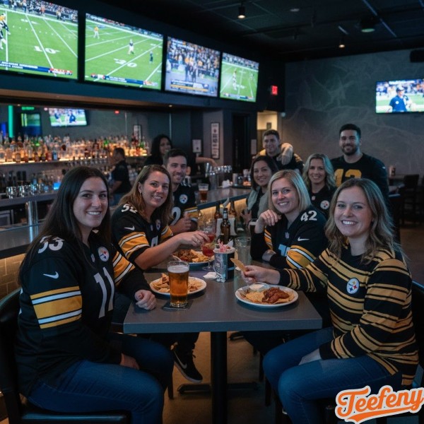 Steelers Fan Watching Game At Sports Bar