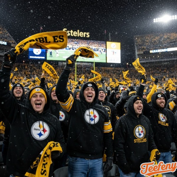 Steelers Fan Wearing Hoodie At Cold Weather Game