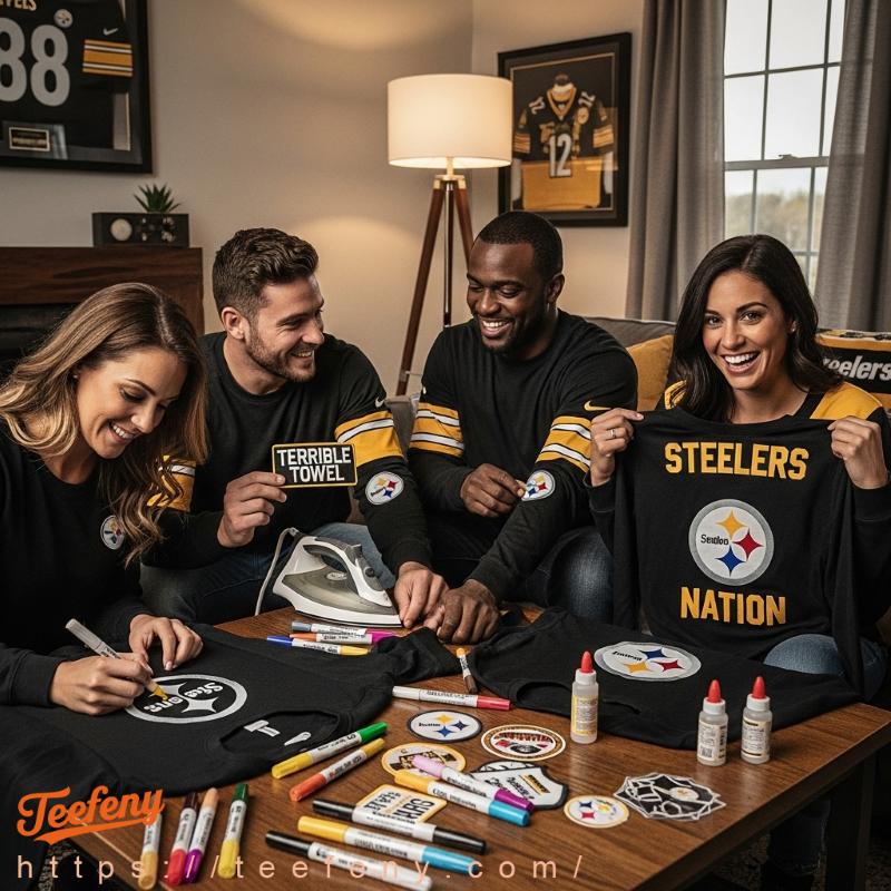Steelers Long Sleeve Shirts DIY Customization Steelers Long Sleeve Shirts DIY Customization
