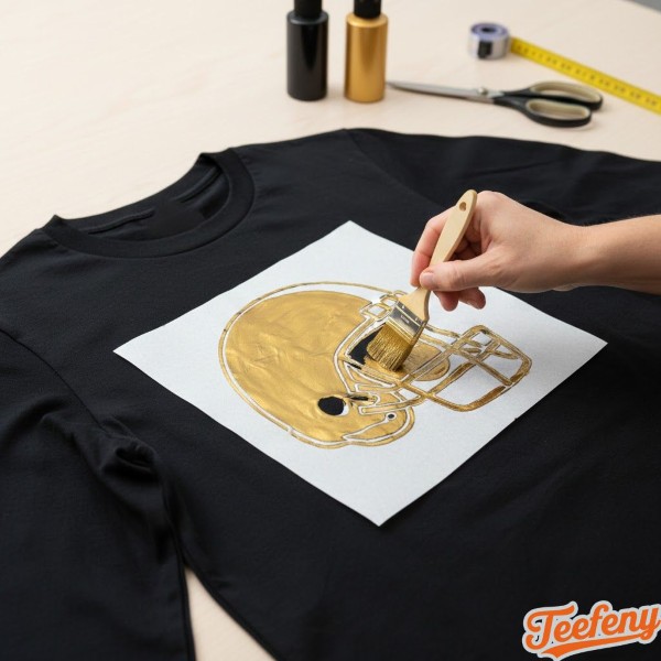 Stencil Design Application With Fabric Paint Process