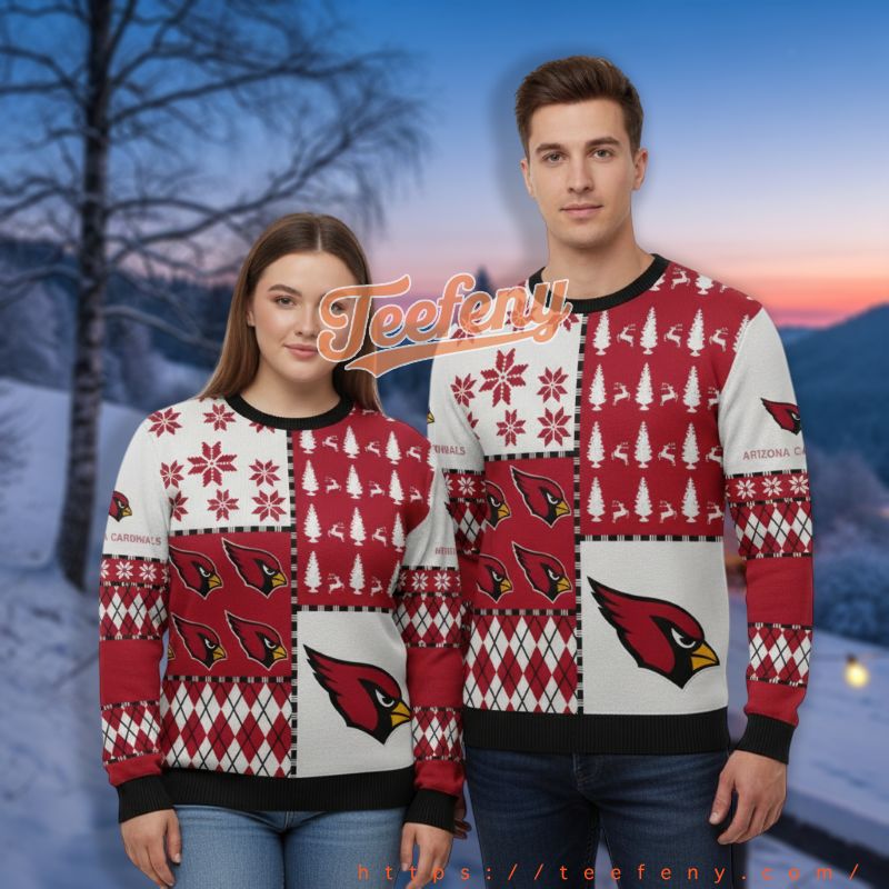 Arizona Cardinals Christmas Pattern Red Couples Holiday Ugly Sweater
