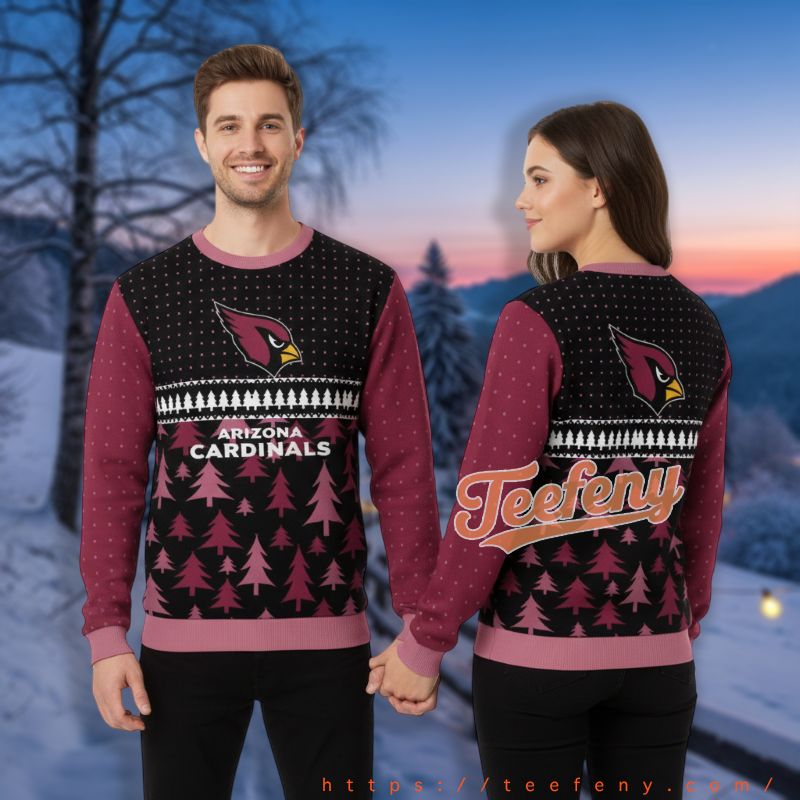 Arizona Cardinals Christmas Tree Red Cheap Holiday Ugly Sweater