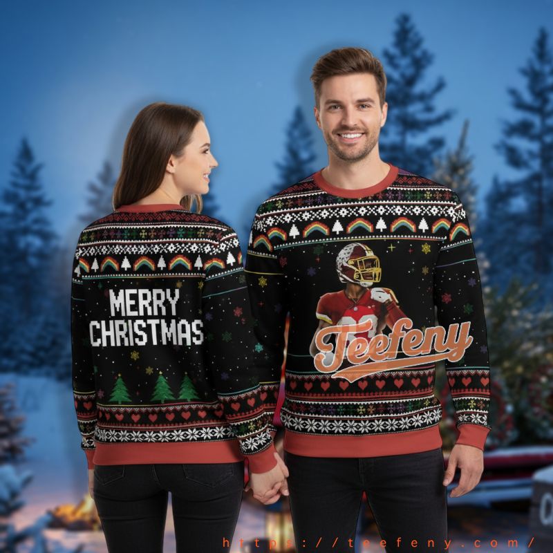 Arizona Cardinals Terry Mclaurin Player Yellow Womens Christmas Ugly Sweater