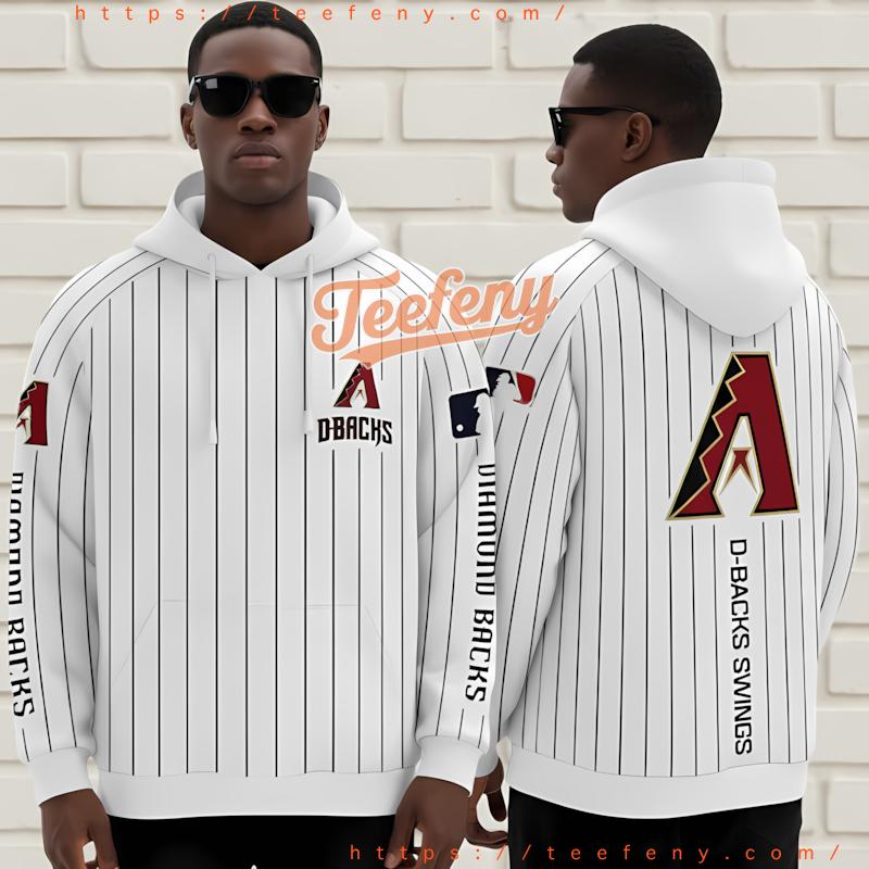 Arizona Diamondbacks Baseball 3D Zip Up Hoodie White