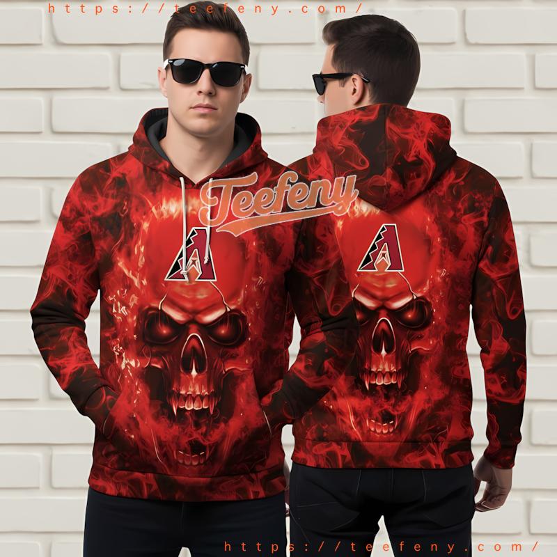 Arizona Diamondbacks Demon Skull 3D Print Hoodie Red Arizona Diamondbacks Demon Skull 3D Print Hoodie Red