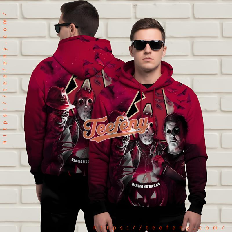 Arizona Diamondbacks Freddy Jason Michael 3D Printed Hoodie Red Arizona Diamondbacks Freddy Jason Michael 3D Printed Hoodie Red