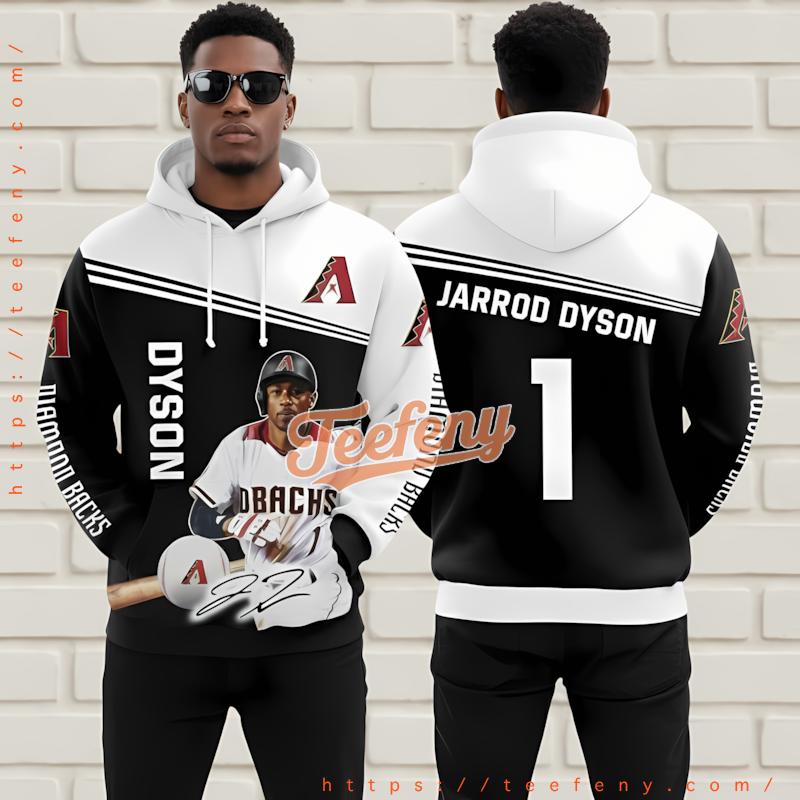 Arizona Diamondbacks Jarrod Dyson 3D Zip Up Hoodie Black Arizona Diamondbacks Jarrod Dyson 3D Zip Up Hoodie Black