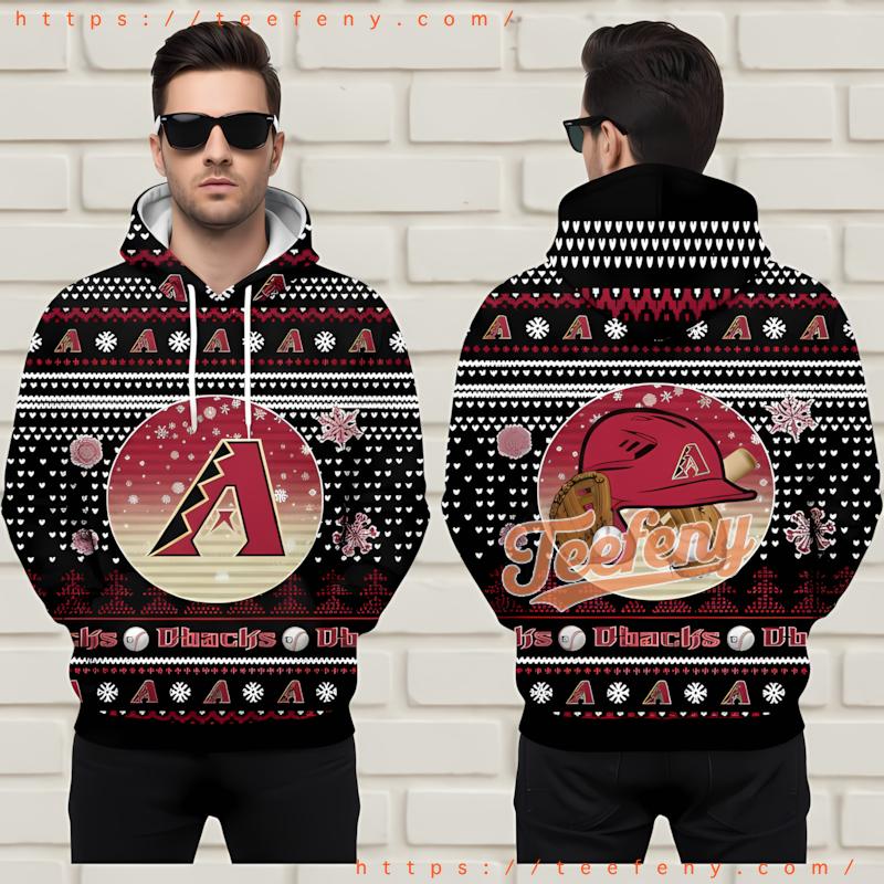 Arizona Diamondbacks Logo Ugly 3D Zip Up Hoodie Black Arizona Diamondbacks Logo Ugly 3D Zip Up Hoodie Black