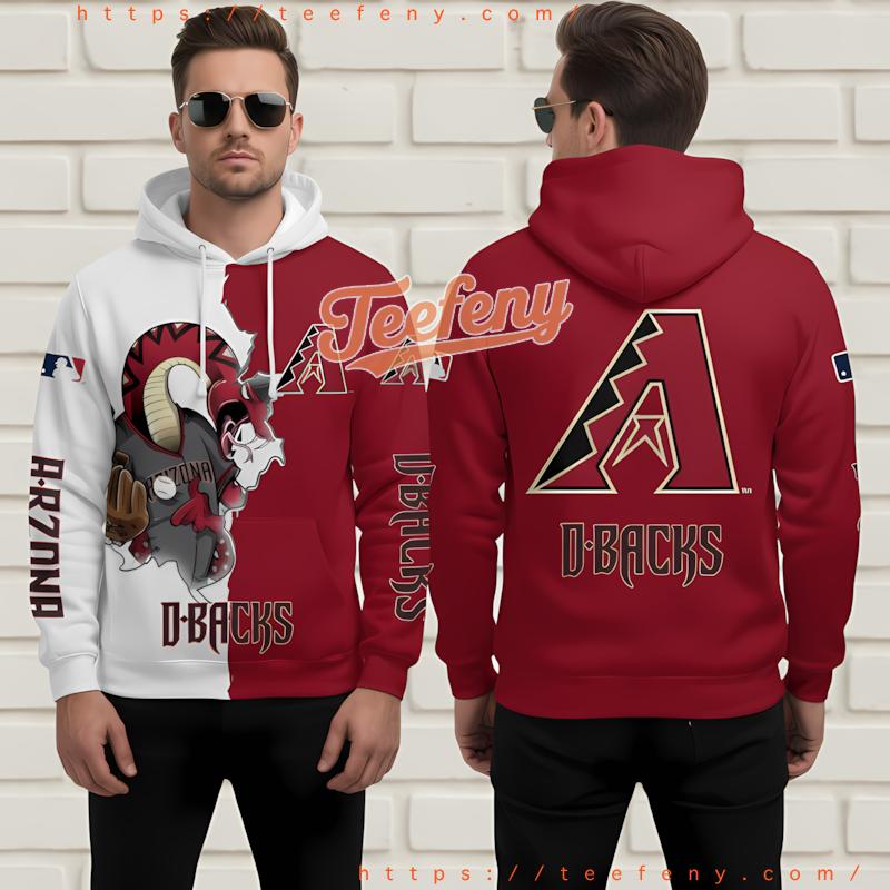 Arizona Diamondbacks Mascot 3D Hoodie Zipper Red Arizona Diamondbacks Mascot 3D Hoodie Zipper Red