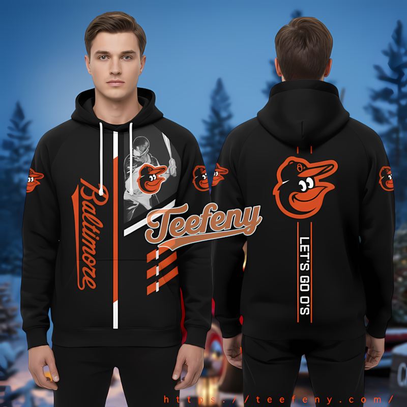 Baltimore Orioles Clothing Black 3D Design Hoodie